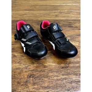 PELOTON Cycling Shoes, Blk/Red/White, Sz 37